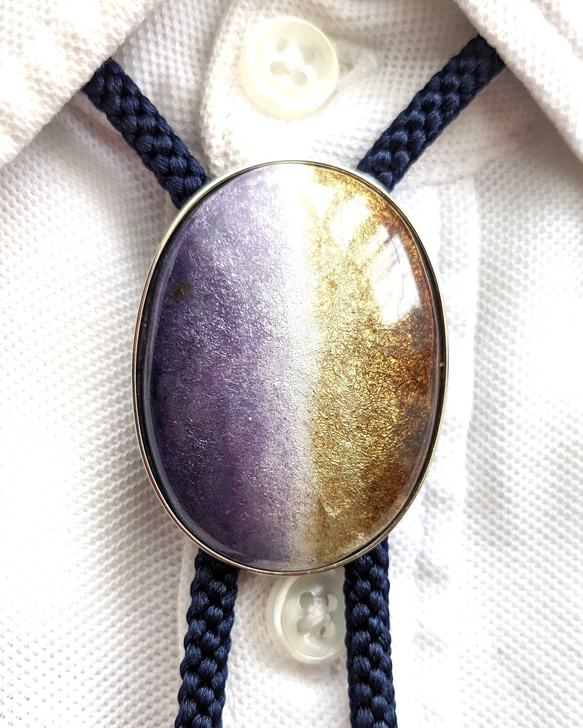 再販  七宝焼ループタイ「紫式部」 1枚目の画像