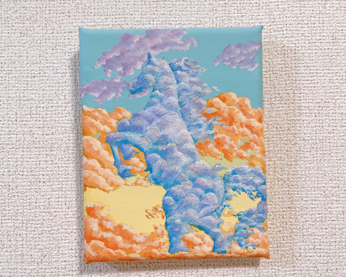 空・抽象画・絵画『天馬』-アクリル画・馬- 絵画 麗-Lei- 通販