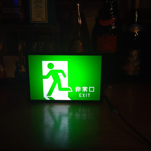 非常口 避難誘導 デスクトップ ミニチュア サイン 看板 置物