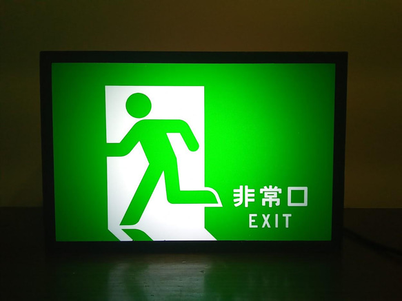 非常口 避難誘導 デスクトップ ミニチュア サイン 看板 置物 玩具 雑貨