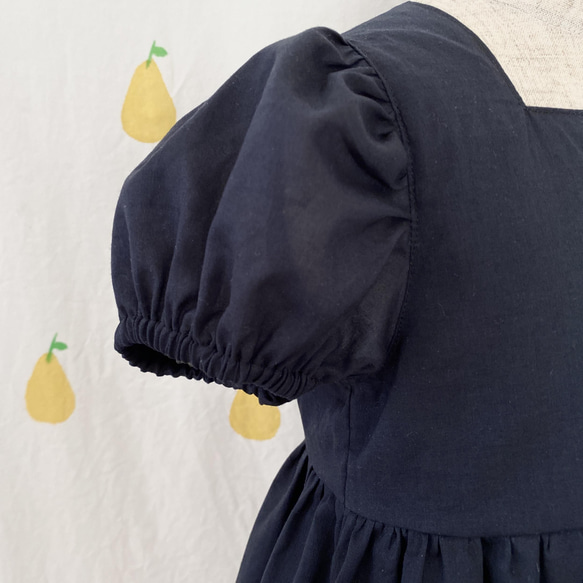 ふんわり袖 と スクエアーネック ギャザースカート の 子供服ワンピース【90~130】 7枚目の画像