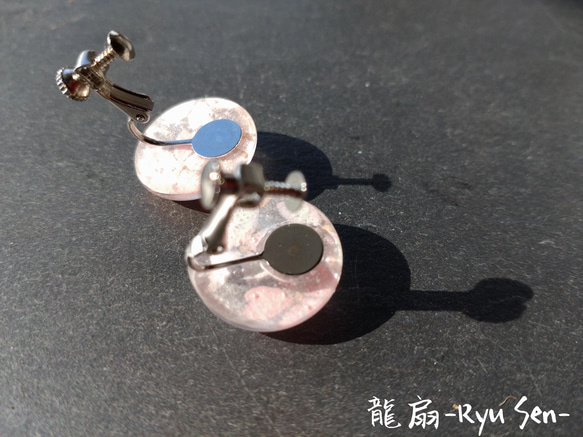 【煌めき✳おはじき】イヤリング/桜-SAKURA-ピンク 3枚目の画像