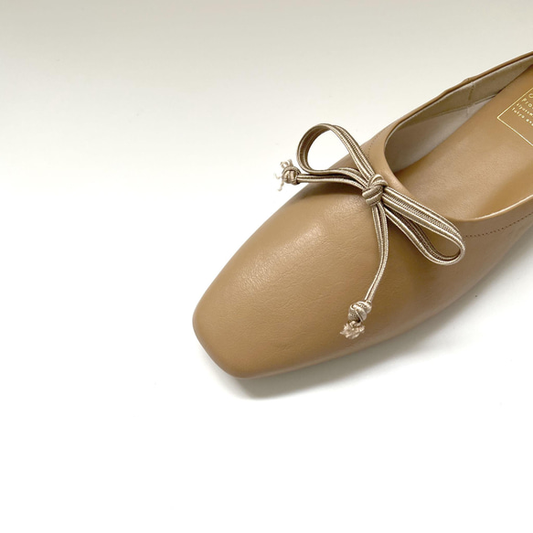 ULLA_Square Ribbon Babouche 穆勒鞋 | 深米色 | 訂購 第5張的照片