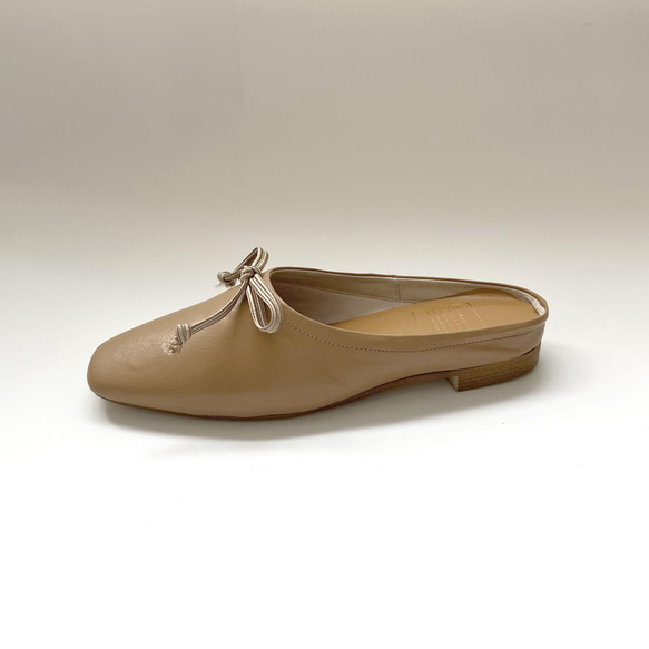 ULLA_Square Ribbon Babouche 穆勒鞋 | 深米色 | 訂購 第4張的照片