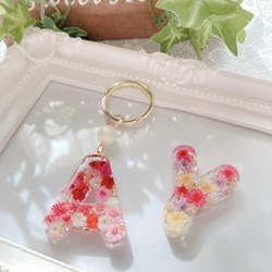 新商品‼︎ イニシャルチャーム 可愛い レジンチャーム キーホルダー