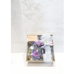 パープル大きめフラワーリース　BOX付き　Juliette　プレゼント 4枚目の画像