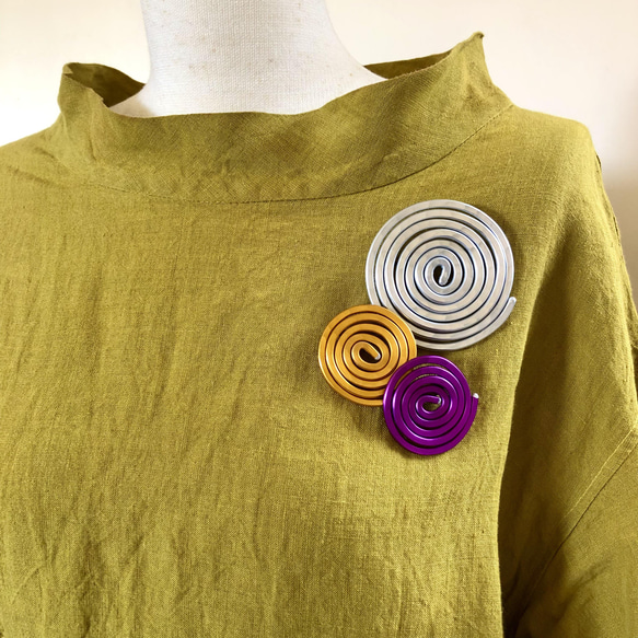 ぐるぐるブローチ（小） 7枚目の画像