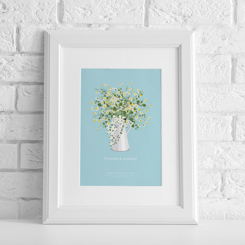 カモミールとユーカリのピッチャーアレンジ】インテリア アート