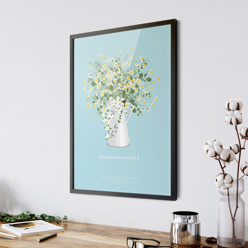 カモミールとユーカリのピッチャーアレンジ】インテリア アート