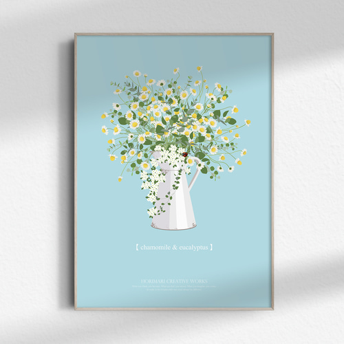 カモミールとユーカリのピッチャーアレンジ】インテリア アート