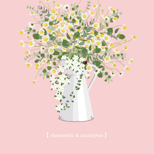カモミールとユーカリのピッチャーアレンジ】インテリア アート
