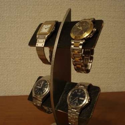 ウオッチスタンド　ブラックコルク4本掛け腕時計スタンド　ロングトレイバージョン 5枚目の画像