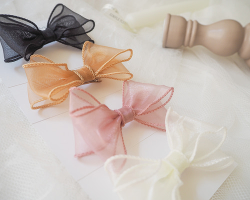 オーダーメイド♡ふわもこリボン♡ベビーヘアクリップ 赤ちゃんヘア