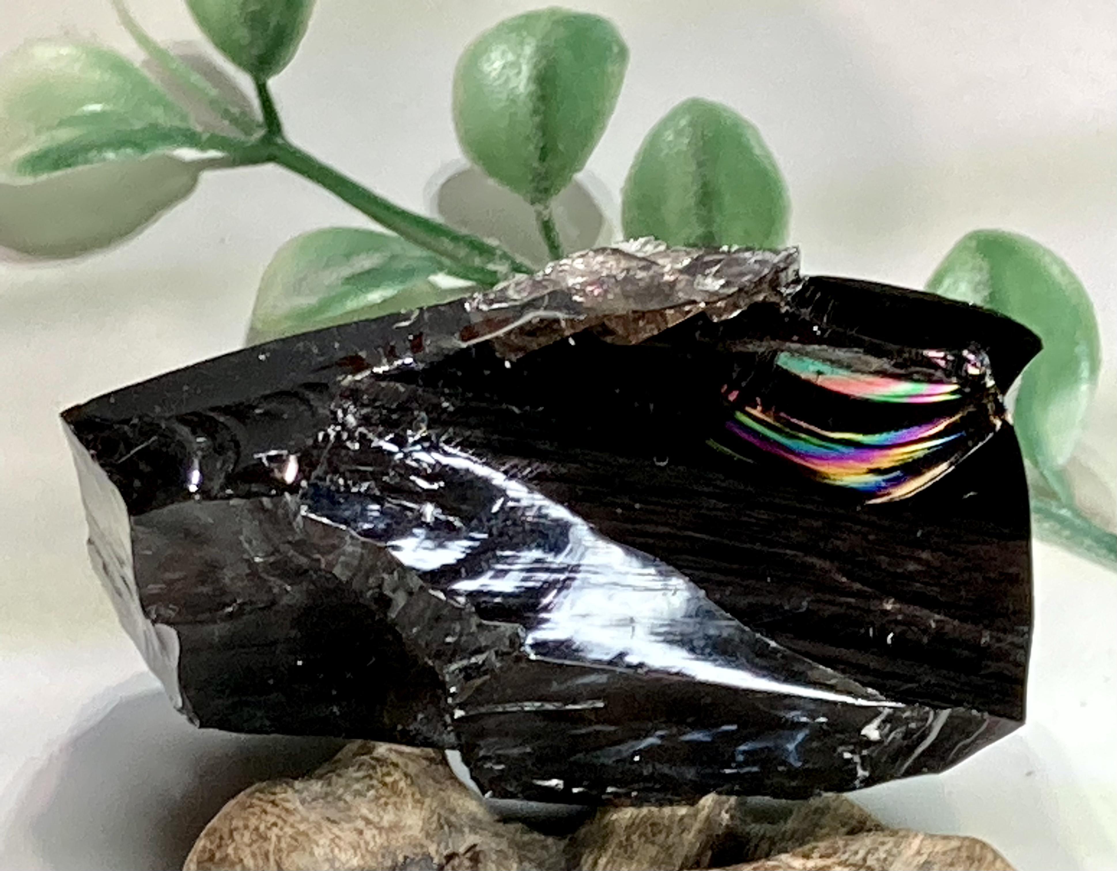 悪縁を断つ】レインボー ミッドナイトオブジディアン（黒曜石