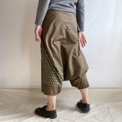 Unique item | Triangle Pants Brown, Silk-wool & Wool TRP185 第3張的照片