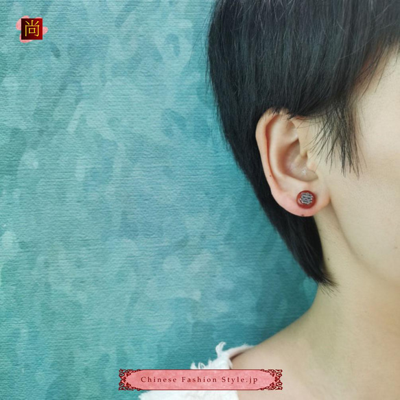 中國復古手工女式耳環 銀925 南紅瑪瑙民族風#114 第6張的照片