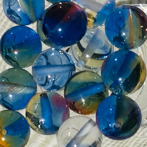 豪華 アンダラクリスタル「ミラクルフルーツの青色ビーズ10mm