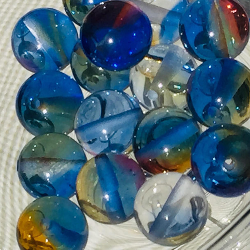豪華 アンダラクリスタル「ミラクルフルーツの青色ビーズ10mm