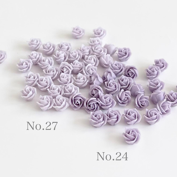 小さい薔薇のパーツ 12個 No.24 くすみむらさき 4枚目の画像