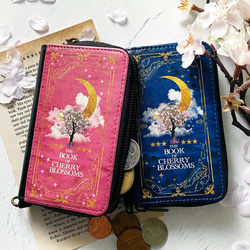 架空の洋書 夜桜の本 ミニ財布・コンパクト財布 キーウォレット 7枚目の画像