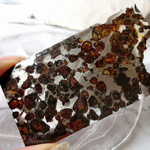 パラサイト隕石✨スライス 天然石 F* 通販 13527779｜Creema(クリーマ)