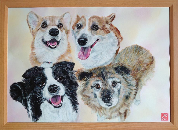 ペット 犬 似顔絵 描きます（こちらの作品はオーダー分です
