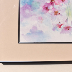 「春を染める」水彩原画 一点物 額縁付き　豪華プレゼント付き 6枚目の画像
