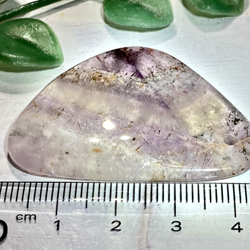 スーパーセブン˚✧₊⁎アメジスト 虹入り 穴あき 天然石 東洋占星術師の 