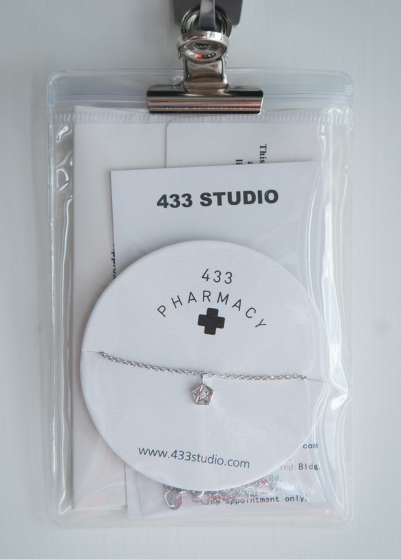 [433 Studio] 925 silver 小閃石 五角摺紙星星 - 頸鏈 第3張的照片