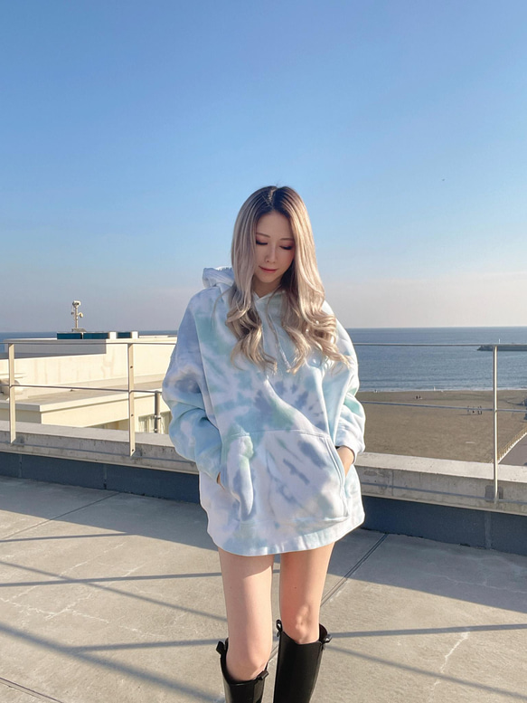 【裏起毛フーディー】色柄サイズ選択OK！あなただけのタイダイ柄❤︎　パーカー　M、L、XL  10オンス　 6枚目の画像