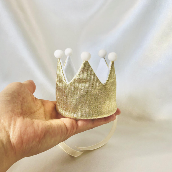 みーページ バースデークラウン ベビークラウン 人気アイテム＞white denim crown ベビークラウン/バースデー