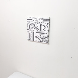 織物面板 30 × 30 × 2cm 安全別針 拉鍊圖案 室內雜貨 牆壁裝飾 第3張的照片