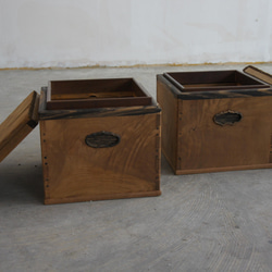 アンティーク木箱　２個セット 5枚目の画像