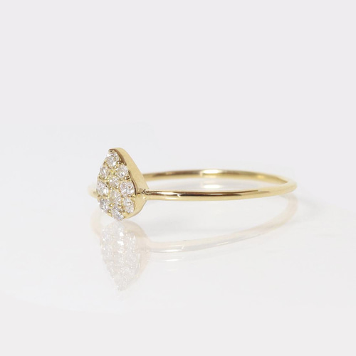 k18 しずく 0.10ct 天然ダイヤモンド リング 指輪 雫 涙 ティア k18 しずく 0.10ct 天然ダイヤモンド リング 指輪 雫 涙 ティア