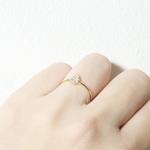 k18 しずく 0.10ct 天然ダイヤモンド リング 指輪 雫 涙 ティア k18 しずく 0.10ct 天然ダイヤモンド リング 指輪 雫 涙 ティア