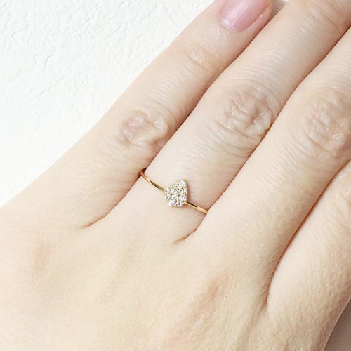k18 しずく 0.10ct 天然ダイヤモンド リング 指輪 雫 涙 ティア k18 しずく 0.10ct 天然ダイヤモンド リング 指輪 雫 涙 ティア