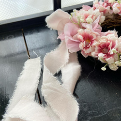 春満載♡桜とスィートピーのピンクムーンリース「アートフラワー」 3枚目の画像