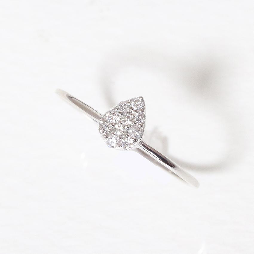Pt900 しずく 0.10ct 天然ダイヤモンド リング 指輪 雫 涙 ティアドロップ プラチナ 涙