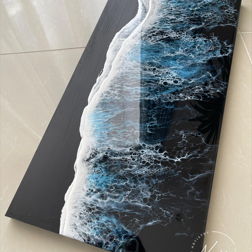 【レジンアート】ワイドパネル／ブラックブルー(蓄光)／60cm × 30cm レジンアート】ワイドパネル／ブラックブルー(蓄光)／60cm × 30cm