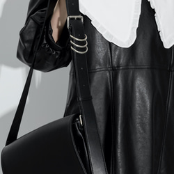 ブラックアトランタポストマンミニマリストユニセックスブリーフケースショルダー寛大なバッグはワンショルダークロスボディバッグにする 7枚目の画像