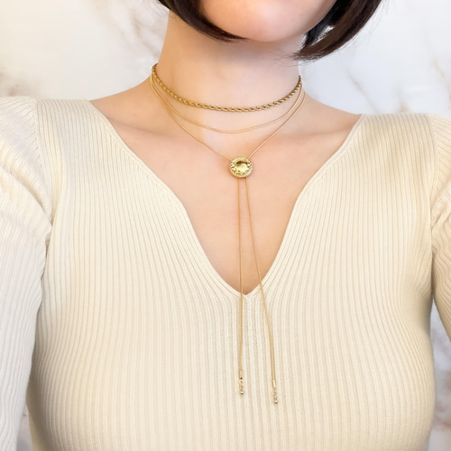 ゴールドロープの2連のチョーカーネックレス SV450 チョーカー