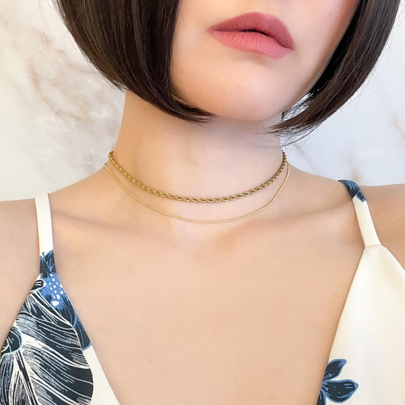 ネックレス・チョーカー Rope Set (Gold) ゴールドロープの2連のチョーカーネックレス SV450 チョーカー