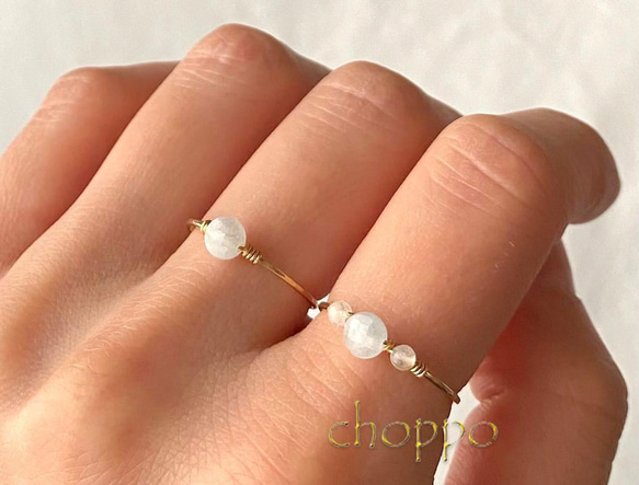 アクアマリンとオレンジムーンストーン！かわいい！ アクアマリンとオレンジムーンストーン！かわいい！ アクア