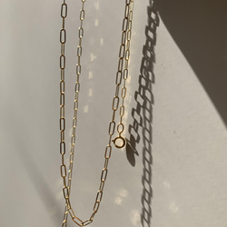 14KGF］さらさらと贅沢なロングチェーンネックレス、ロング