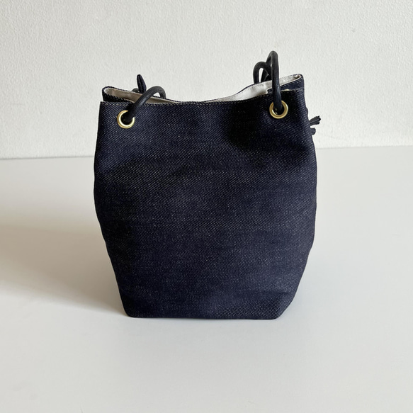 【受注生産】 斜めがけにも！2way denim mini bag （denim navy） 13枚目の画像