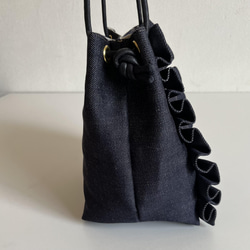 【受注生産】 斜めがけにも！2way denim mini bag （denim navy） 16枚目の画像