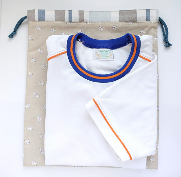 宇宙飛行士の巾着(給食袋・体操服袋)  選べるサイズＳ/М/Ｌ　マチ無・内布有 9枚目の画像