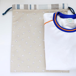 宇宙飛行士の巾着(給食袋・体操服袋)  選べるサイズＳ/М/Ｌ　マチ無・内布有 10枚目の画像