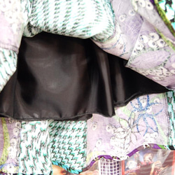 紫 x 綠 Total Pattern Mix 喇叭長裙 第7張的照片