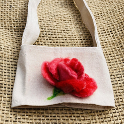 羊毛氈立體設計款環保飲料袋-一朵獨一無二的玫瑰花 第5張的照片